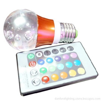 3W E27 RGB Bulb for Decoration with Remote Controller